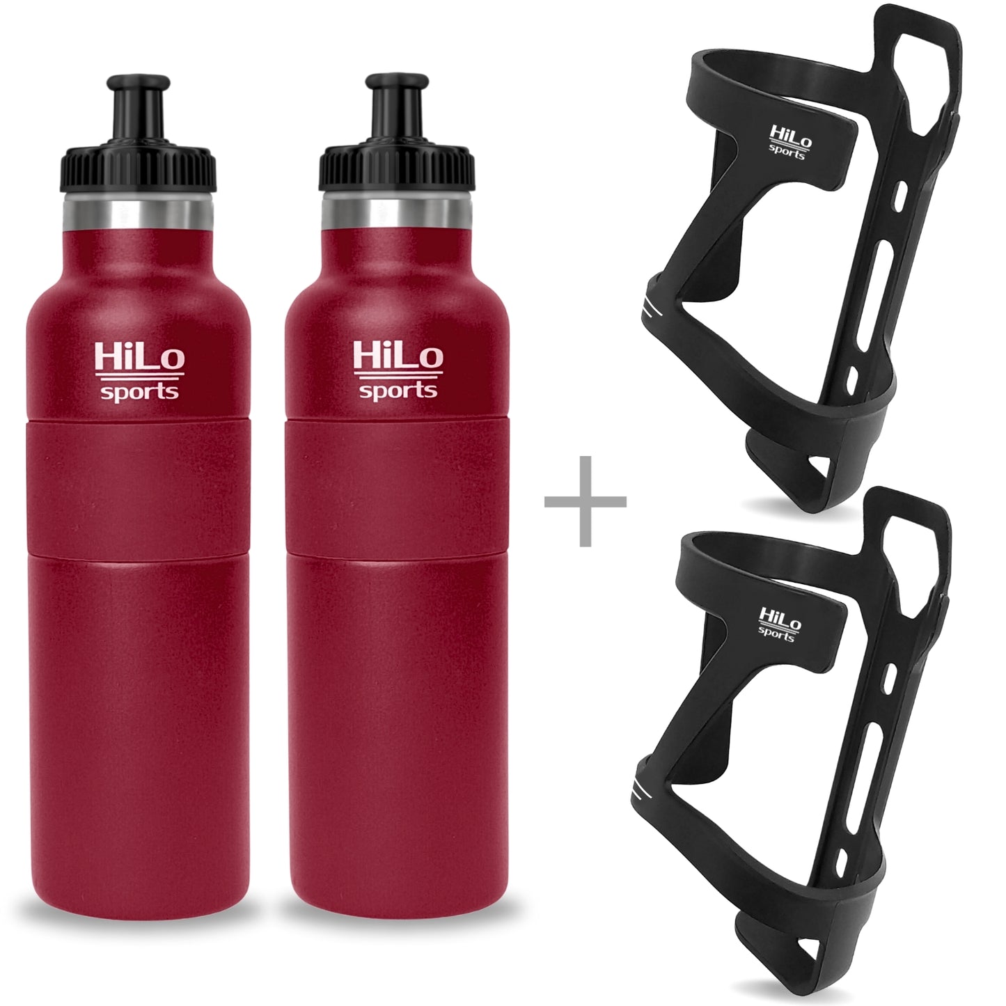 Isolated stainless steel drinking bottles coated with bracket - hobby set 600 Coated