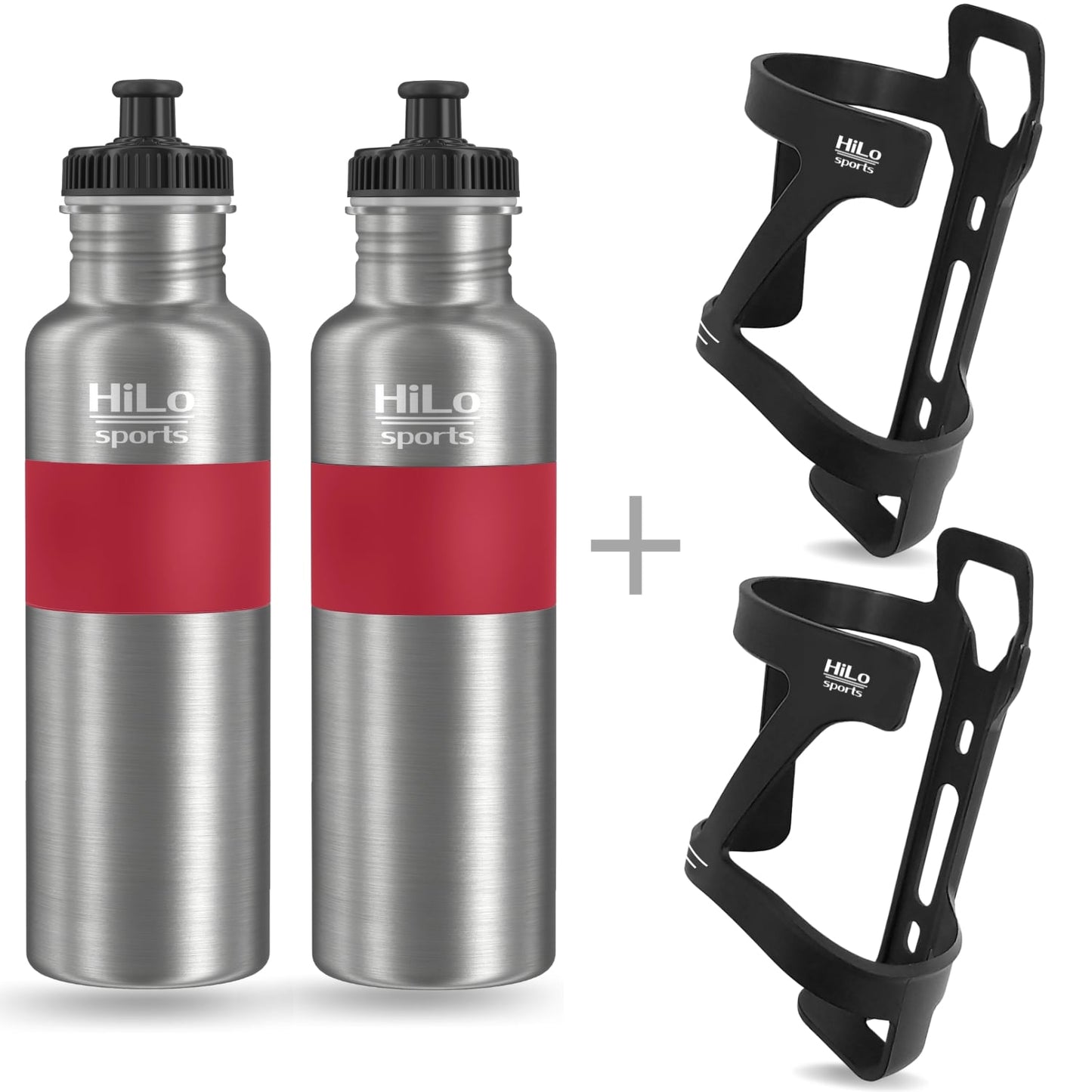 Fahrrad Trinkflasche aus Edelstahl in rot.