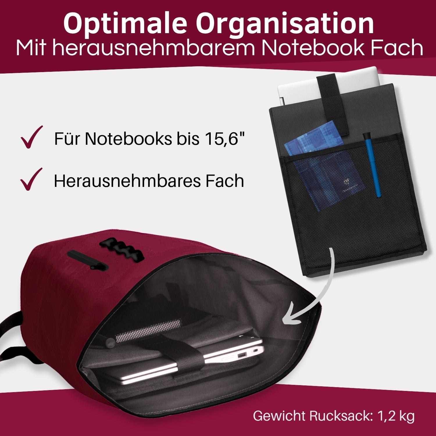 Rolltop Rucksack wasserdicht, 25 Liter