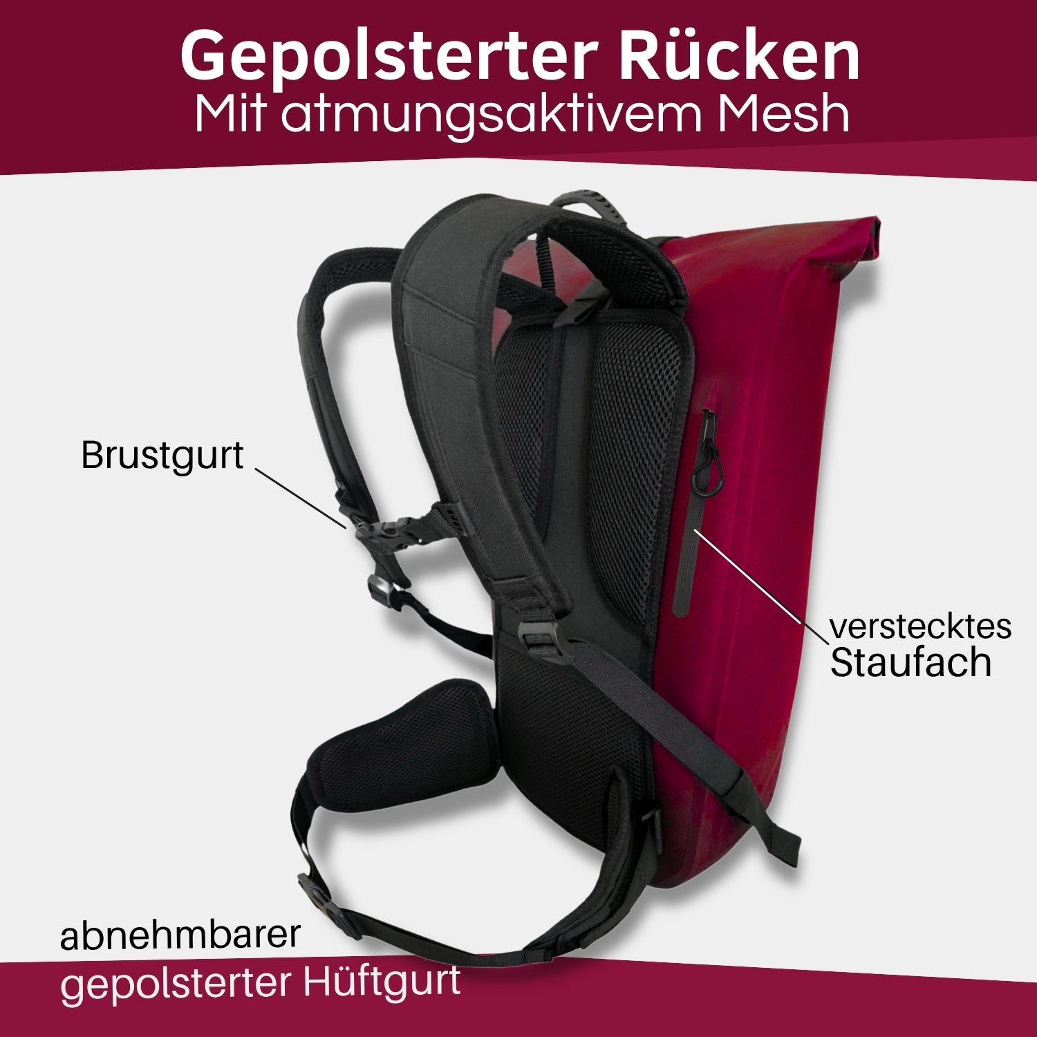 Rolltop Rucksack wasserdicht, 25 Liter