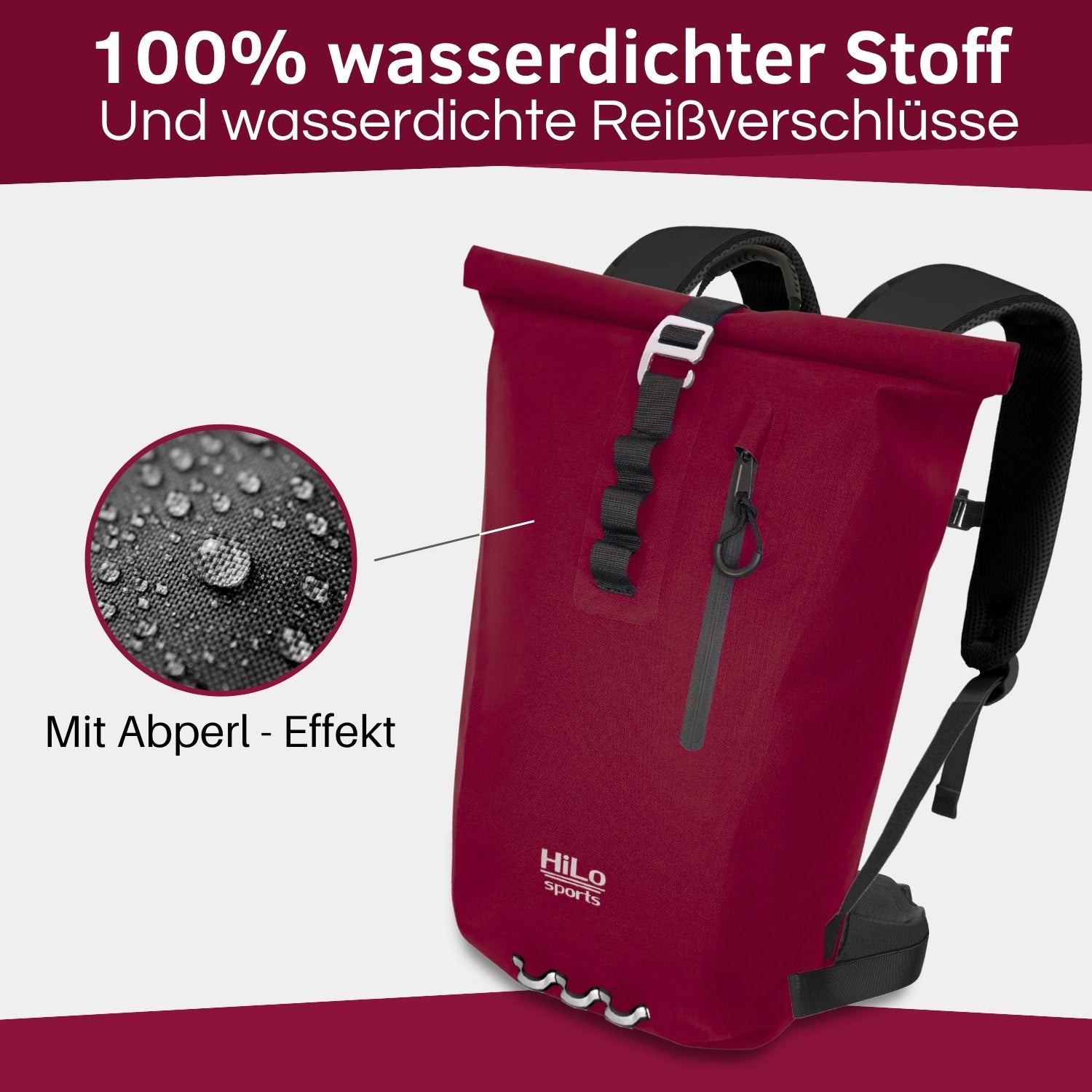 Rolltop Rucksack wasserdicht, 25 Liter