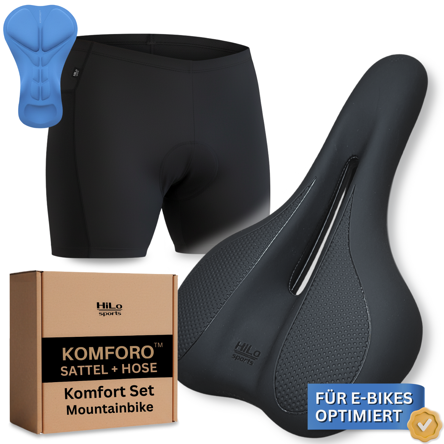 Komfort Set: Fahrrad Unterhose und Fahrrad Sattel für MTB