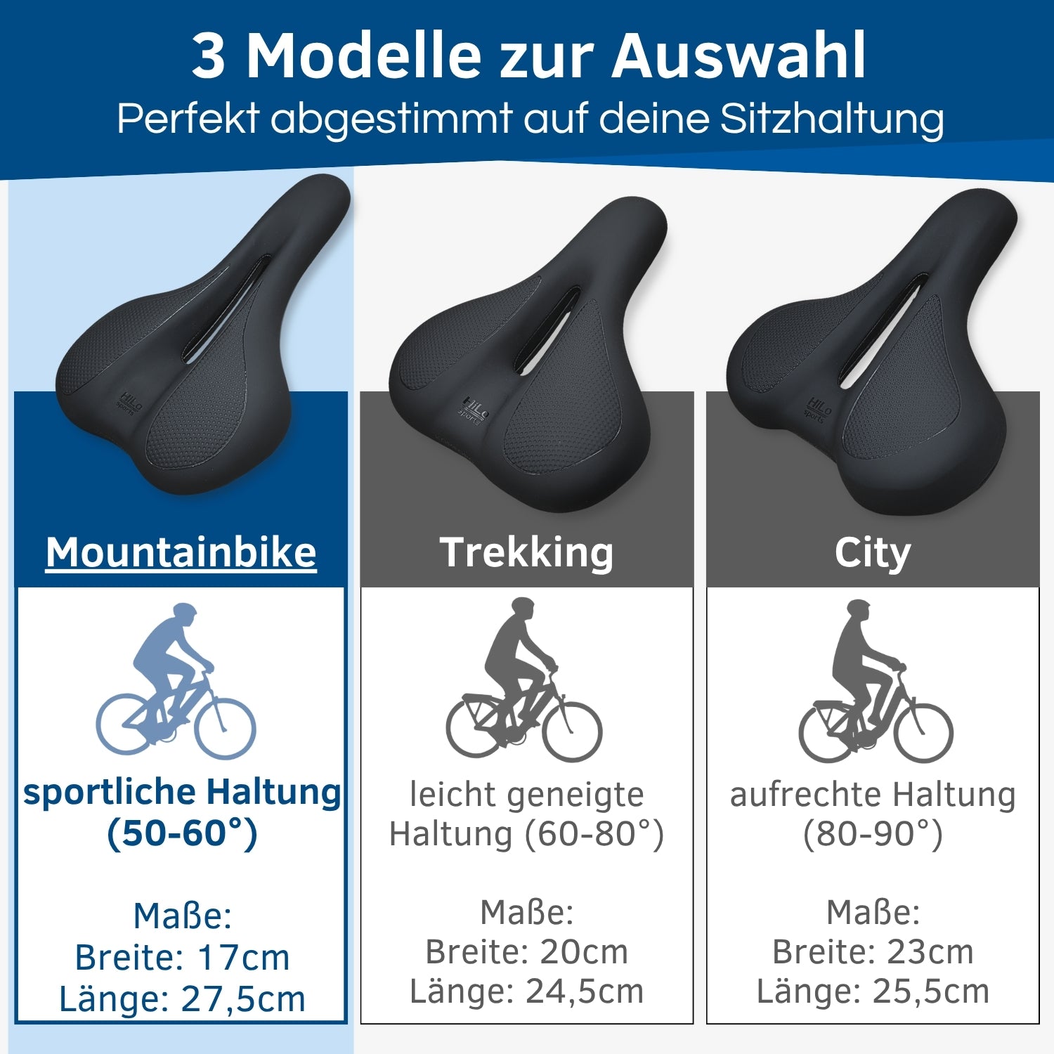 MTB, Trekking und City Sattel