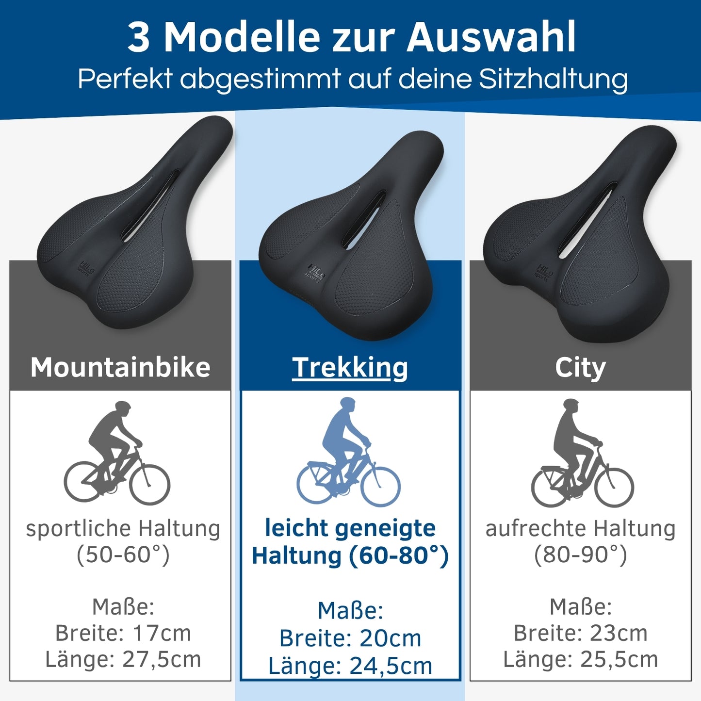 MTB; Trekking und City Sattel