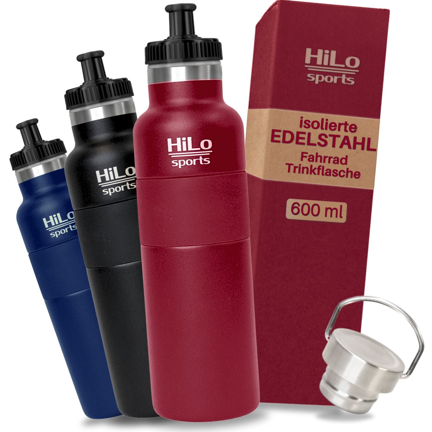 Rote isolierte Fahrrad Edelstahl Flasche