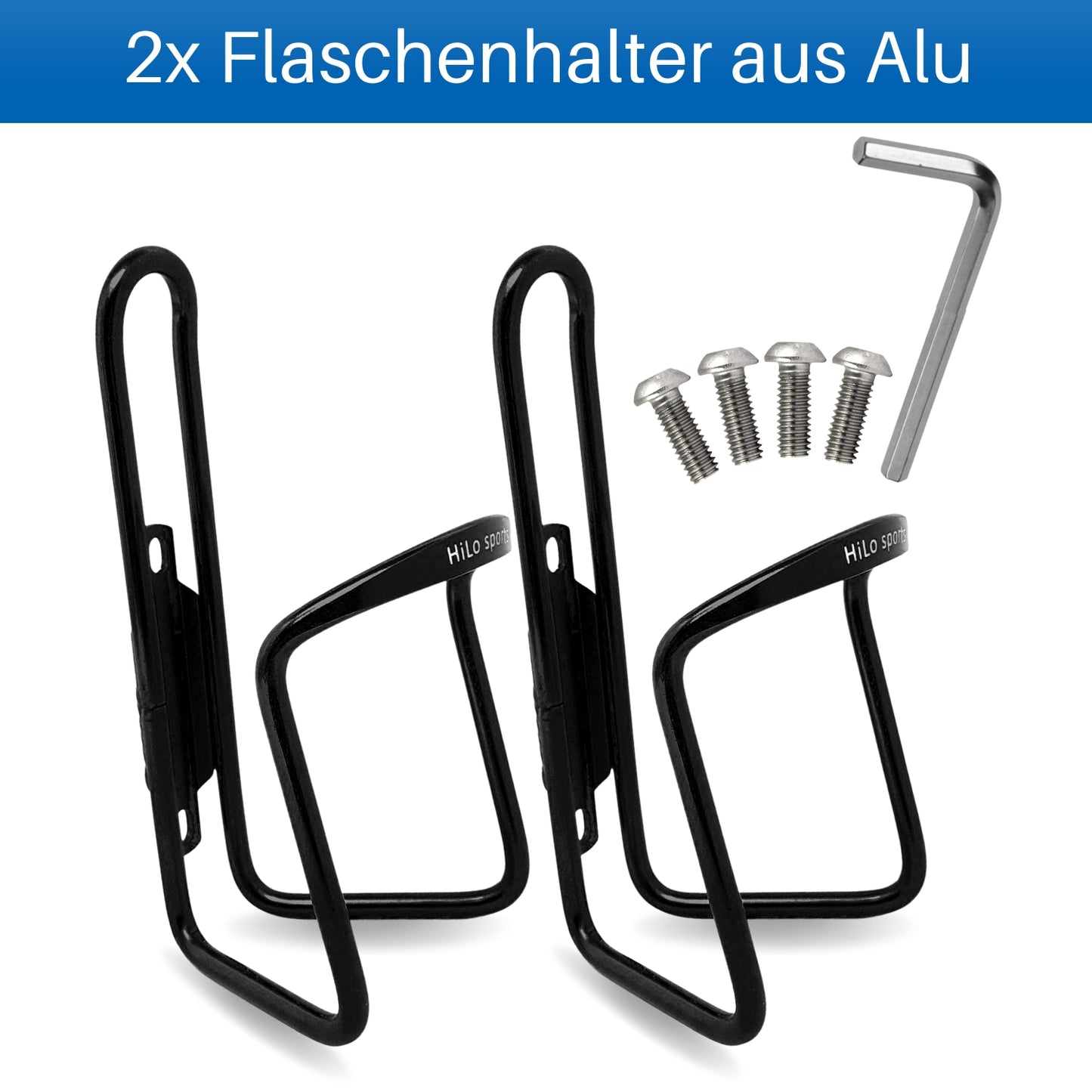 Fahrrad Flaschenhalter aus Aluminium.