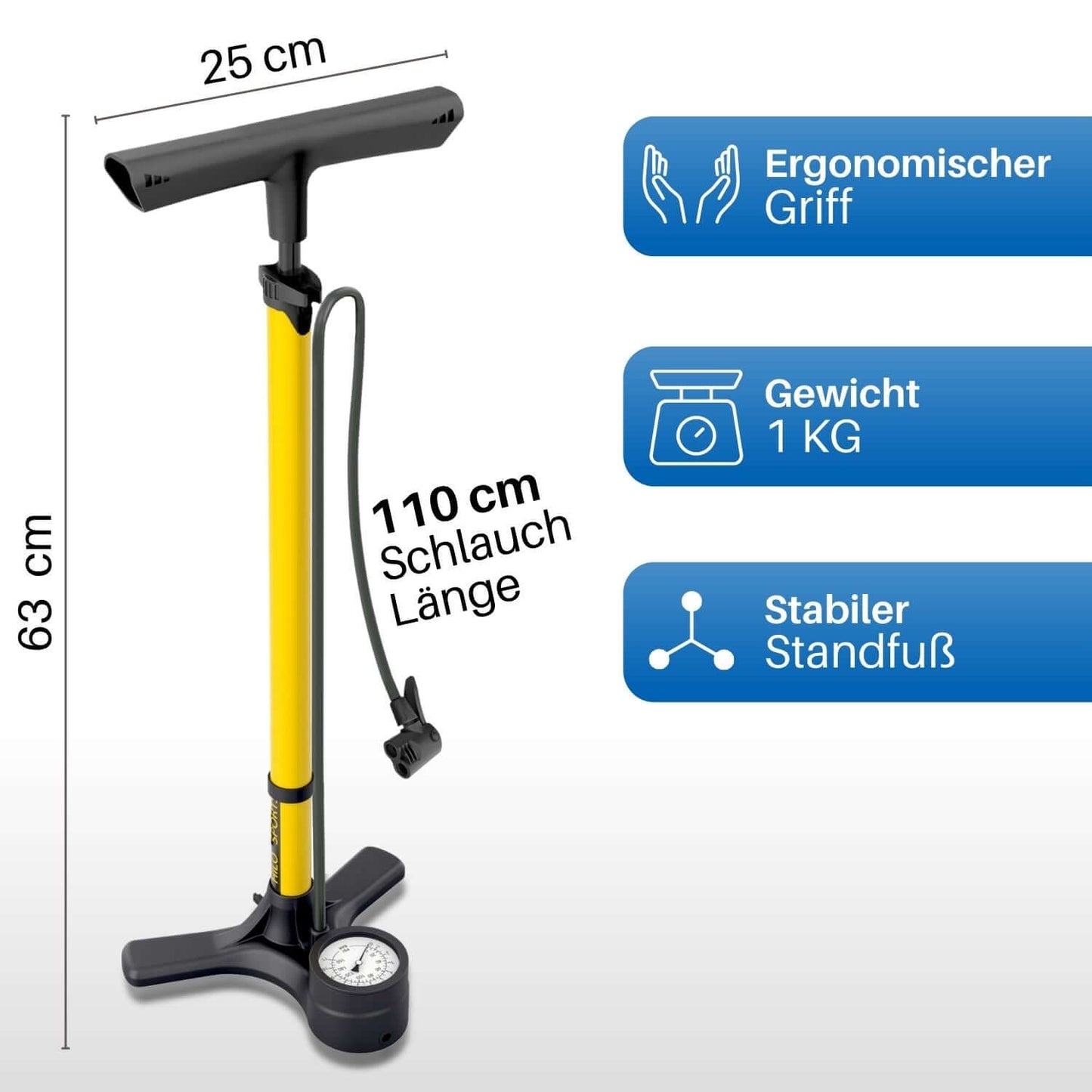 Fahrradpumpe mit Stahl Zylinder.