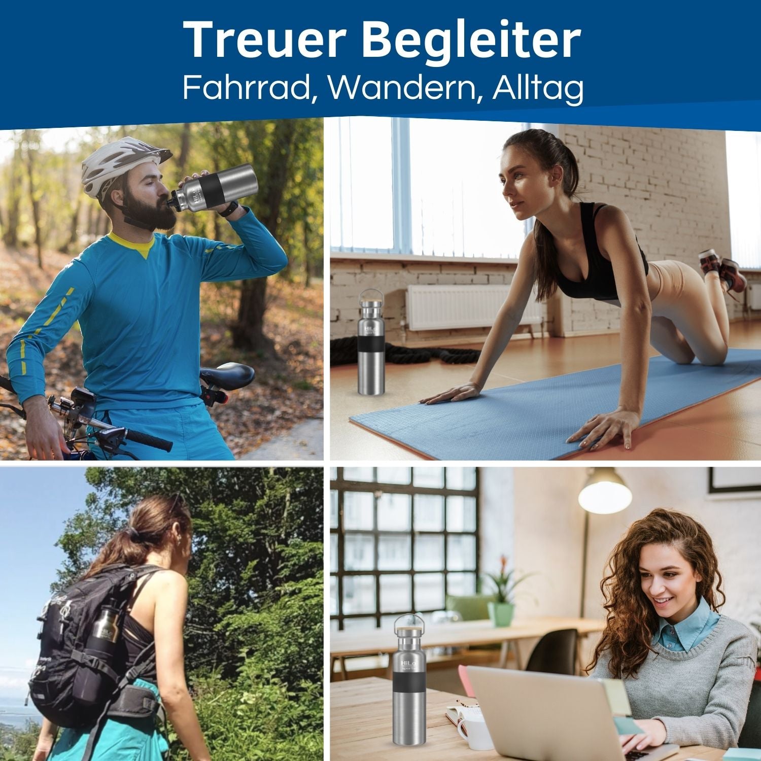 Sport Trinkflasche aus Edelstahl.