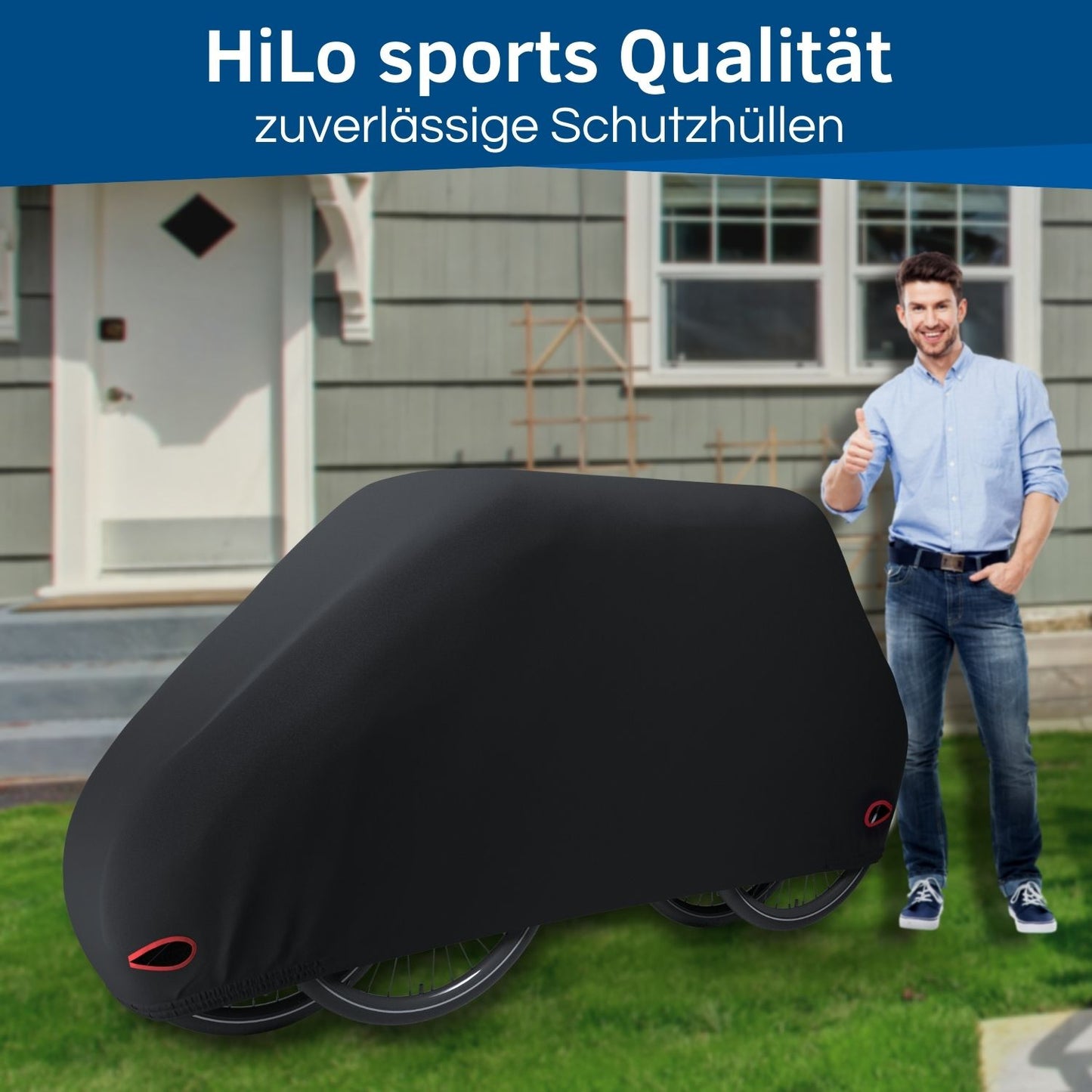 Die Fahrradgaragen Schutzabdeckplane ist wasserdicht und reißfest, dafür hast du das HiLo sports Zufriedenheits Versprechen.