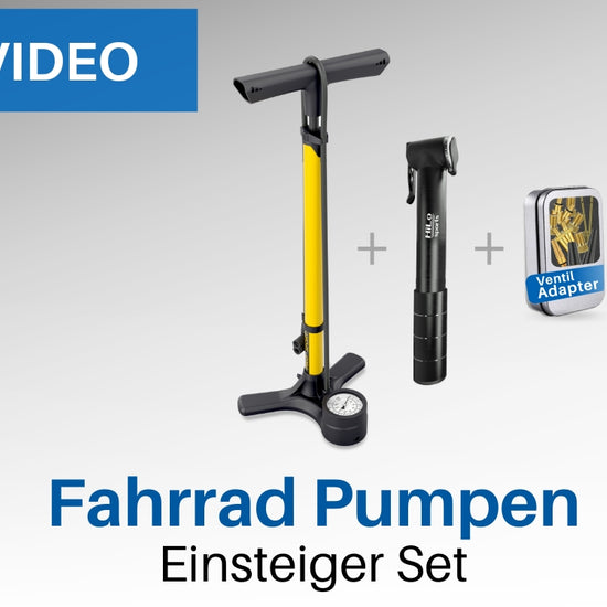 Fahrradpumpen Set inklusive Standpumpe, Minipumpe und Ventiladapter