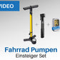 Fahrradpumpen Set inklusive Standpumpe, Minipumpe und Ventiladapter