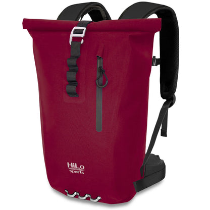 Roll Top Rucksack in Weinrot