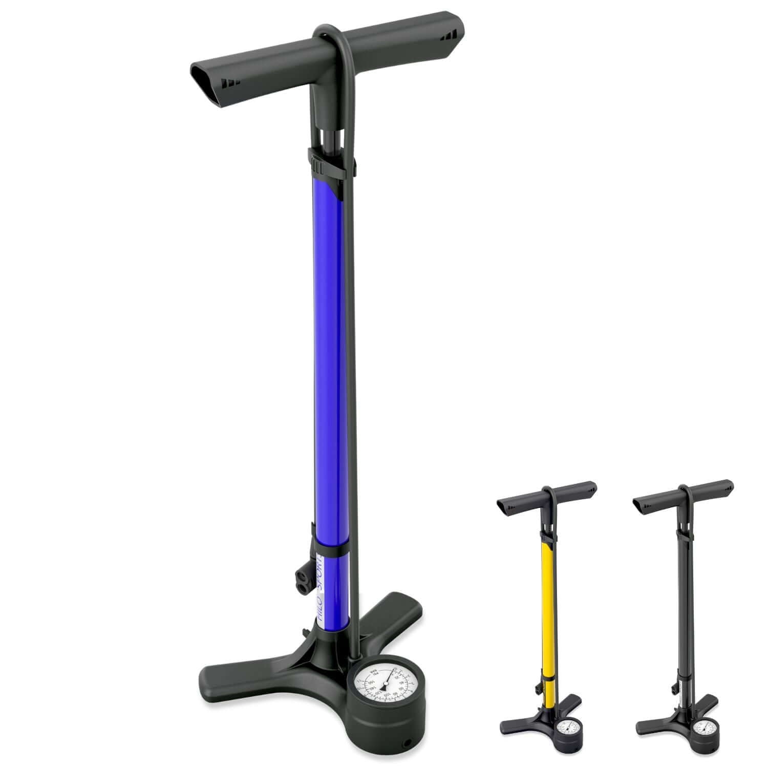 Fahrrad Standpumpe blau