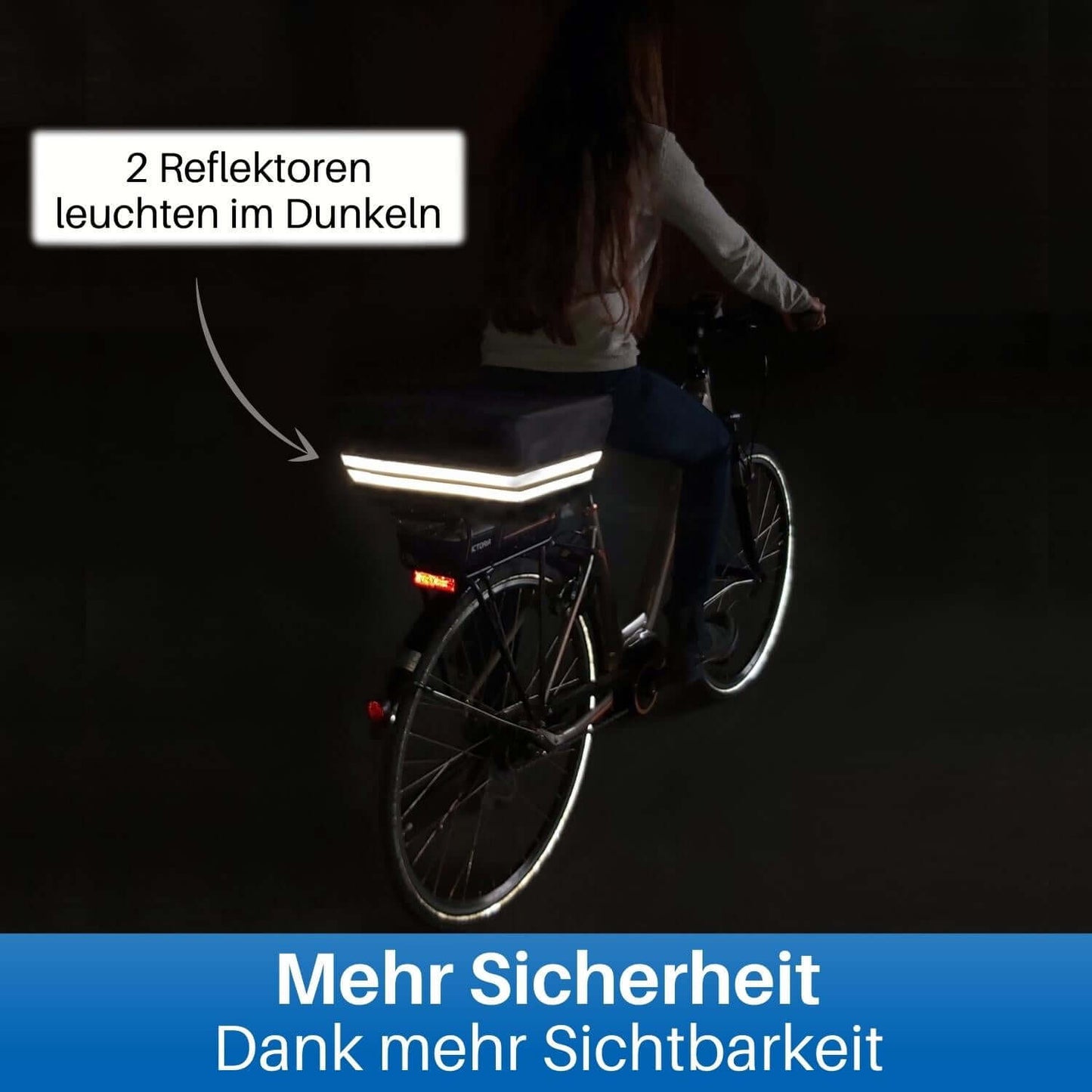 HiLo sports Regen Schutzhülle Fahrradkorb mit reflektierenden Streifen.