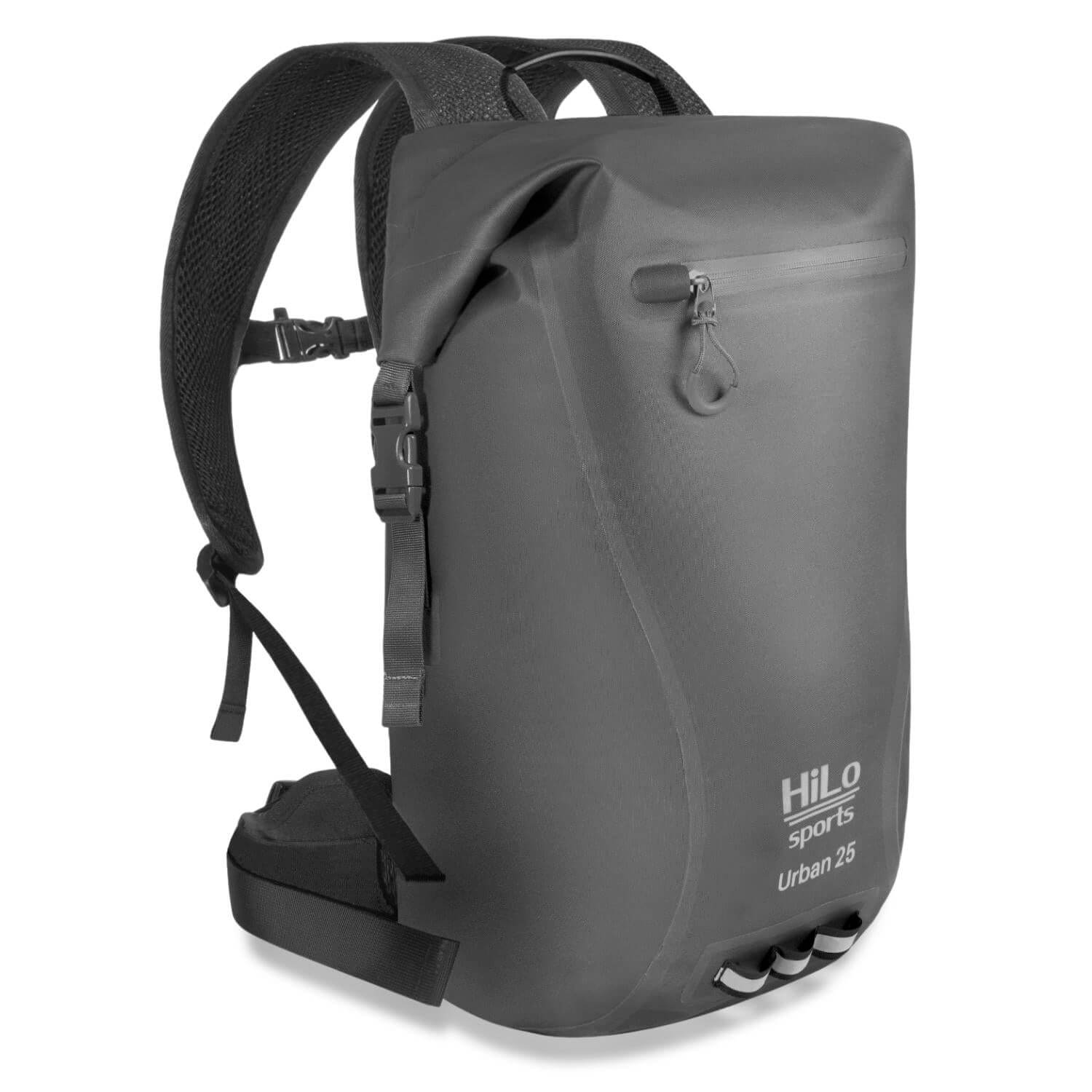 Wasserdichter Fahrrad Rolltop Rucksack mit 25 Liter Volumen. Fahrrad Kurierrucksack wasserfest inkl. Fach für Notebook.