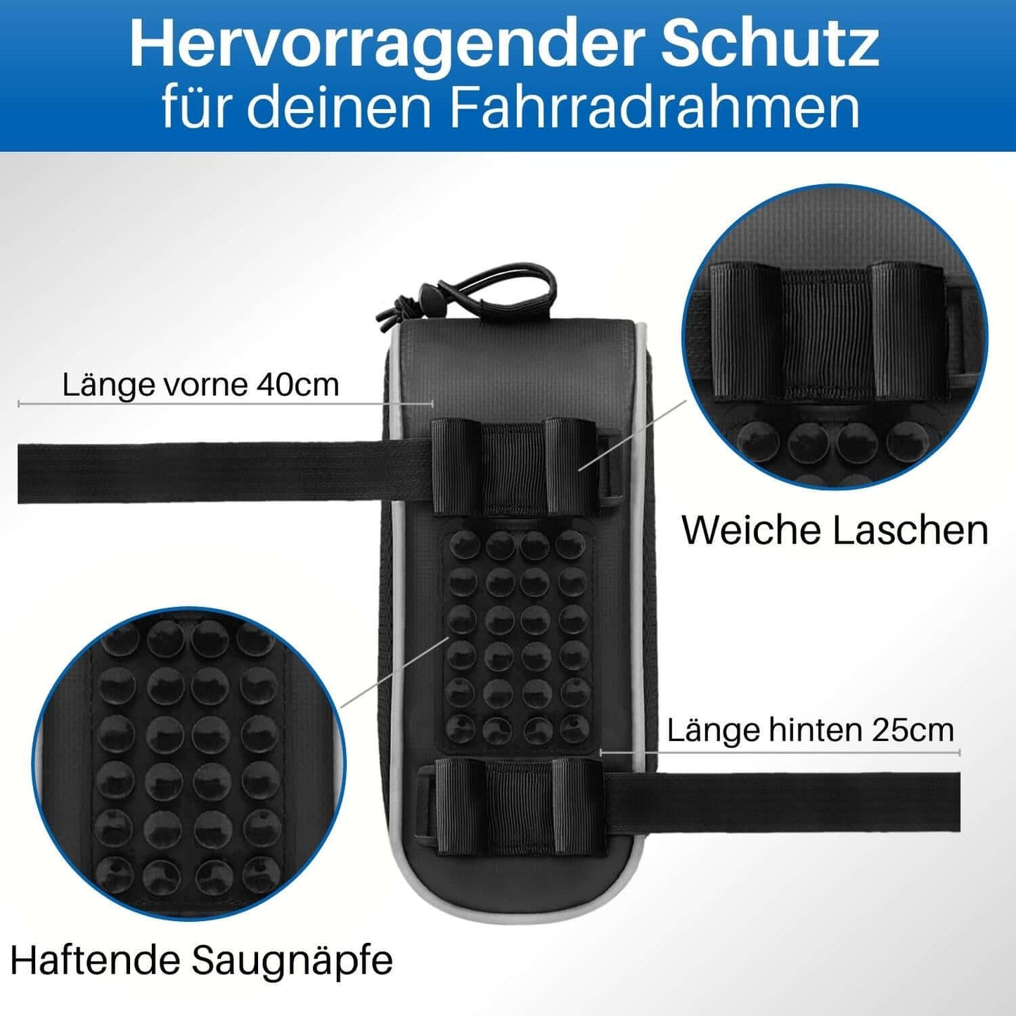 Handy Rahmentasche online mit Express Versand bestellen. Tolle Smartphone Tasche Oberrohr in premium Qualität kaufen.