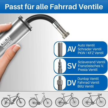 mini fahrradpumpe französisches ventil Mini-pompe à vélo avec tuyau, pour toutes les vannes
