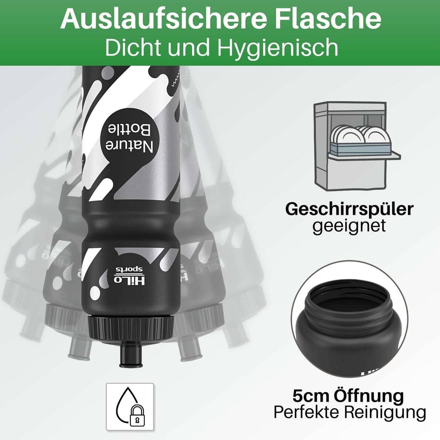 Premium Fahrrad Trinkflasche mit ausgezeichneten Eigenschaften.