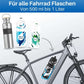 In die Rad Flaschenhalter passen alle standardisierten Fahrrad Trinkflaschen von 0,5 bis 1 Liter Volumen.