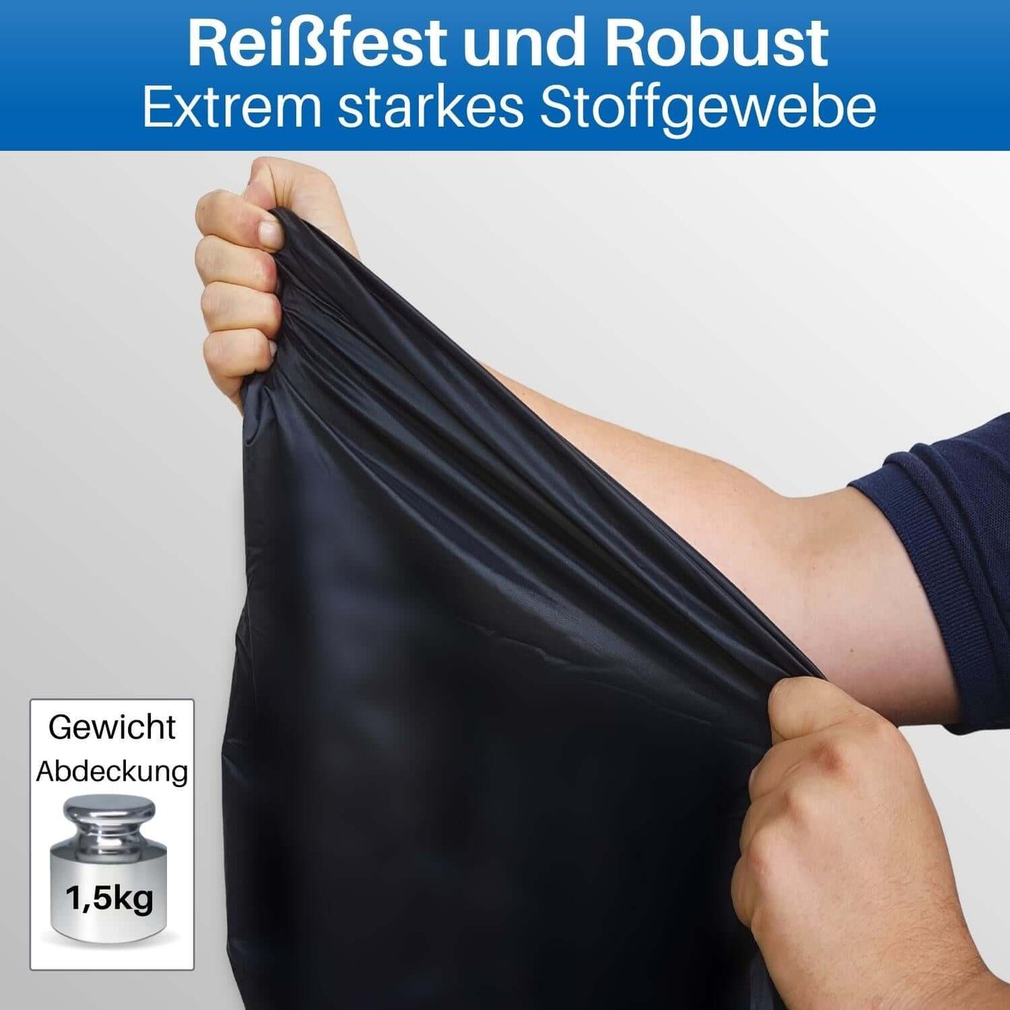 Die robuste Fahrradplane ist reißfest und robust.