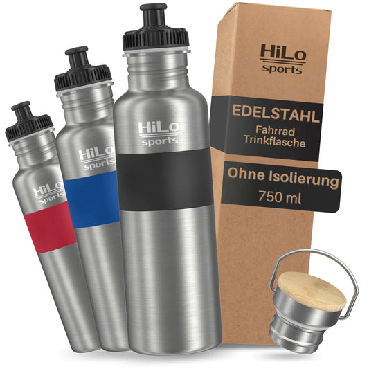 Fahrrad Trinkflasche aus Edelstahl schwarz